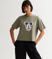 New Look Light Green Disney Mickey Mouse Daisy Boxy T-Shirt